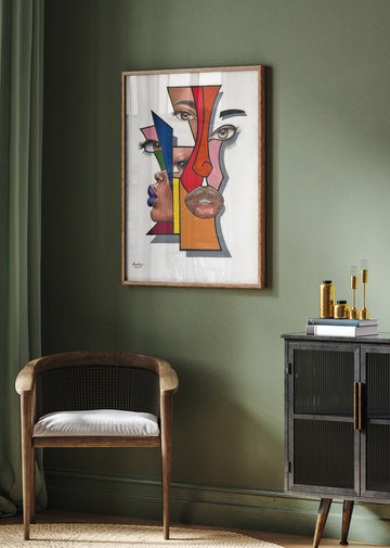 Abstract Geometric Faces | Poster - Room Interior 2