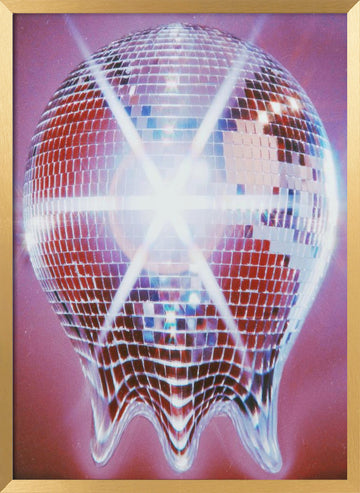 Melting Disco Ball | Poster - Gold Frame Interior