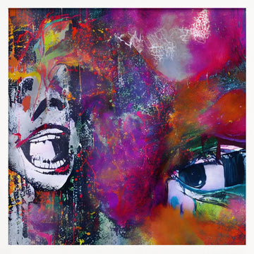 Vibrant Expressive Face | Poster - White Frame Interior