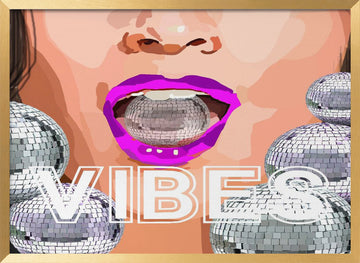 Disco Lip Vibes | Poster - Gold Frame Interior