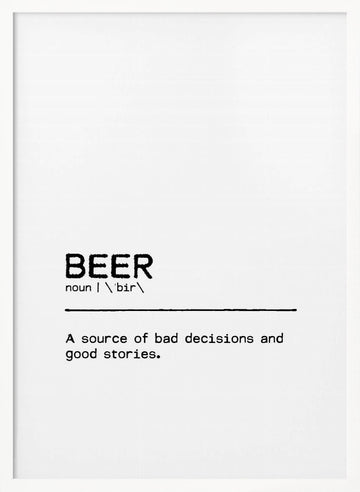 Funny Beer Definition | Poster - White Frame Interior
