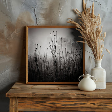 Misty Field Stems | Poster - Room Interior 1