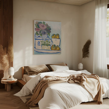 Blue and White Still Life | Canvas - Room Interior 2