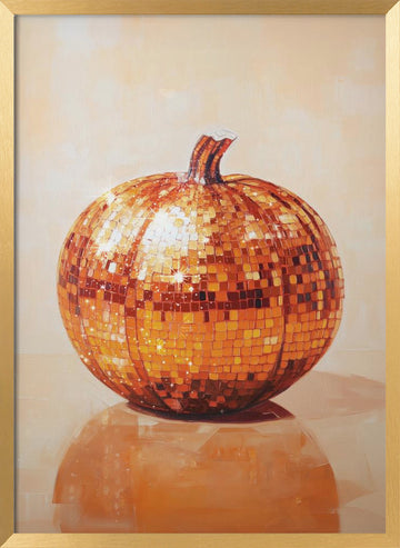 Orange Disco Pumpkin | Poster - Gold Frame Interior