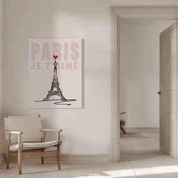 Paris Je T'aime Sketch | Canvas - Room Interior 1