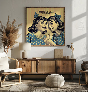 Retro Whispering Friends | Poster - Room Interior 2