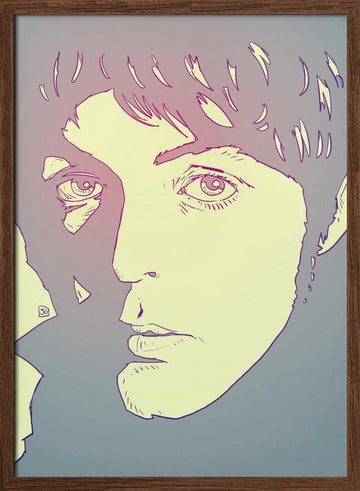 Youthful Gaze Portrait | Poster - Walnut Frame Interior