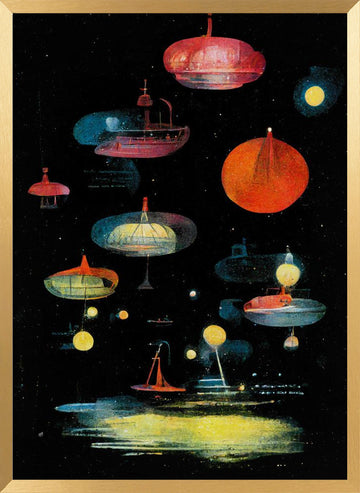 Lanterns | Poster - Gold Frame Interior