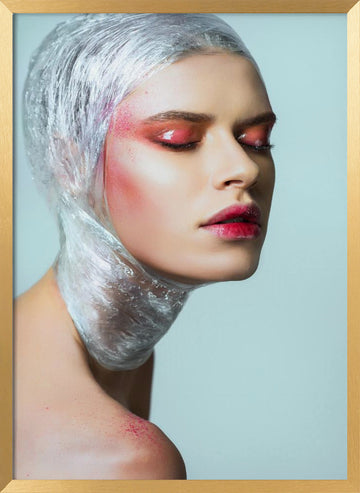 Pink Wrapped Beauty | Poster - Gold Frame Interior