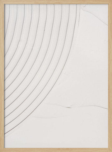 Curved White Texture | Poster - Wood Frame Interior