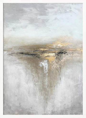 Golden Horizon Abstract | Poster - White Frame Interior