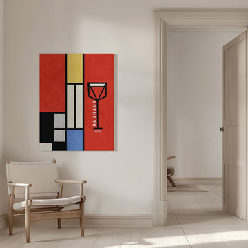 Modern Geometric Wine | Canvas - Room Interior 1