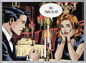 Dramatic Dinner Date | Poster - Silver Frame Interior