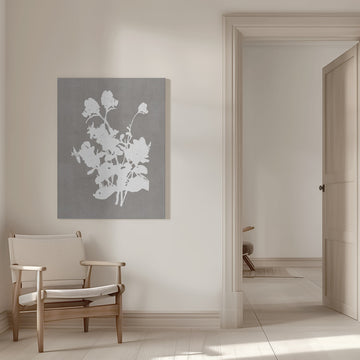 White Floral Silhouette | Canvas - Room Interior 1