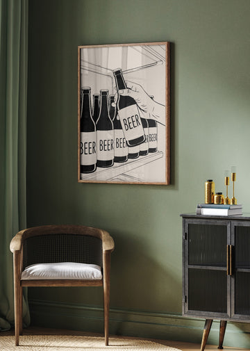 Grabbing a Cold Beer | Poster - Room Interior 2