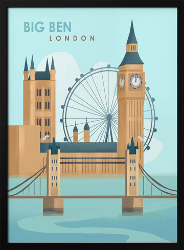 London (2) | Poster - Black Metal Frame Interior