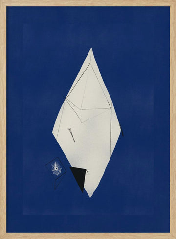 Abstract Blue Geometry | Poster - Wood Frame Interior