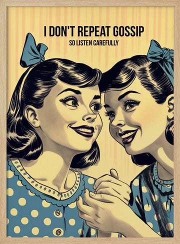Retro Gossip Girls | Poster - Wood Frame Interior