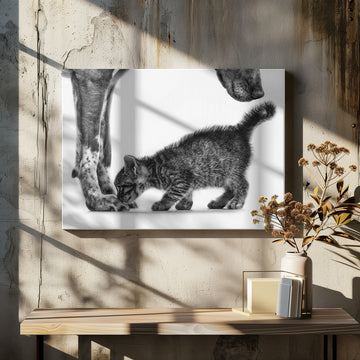 Gentle Dog Kitten | Canvas - Room Interior 2