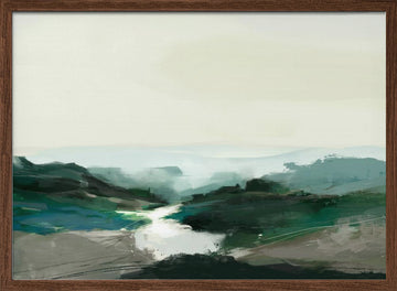 Highland View | Poster - Walnut Frame Interior