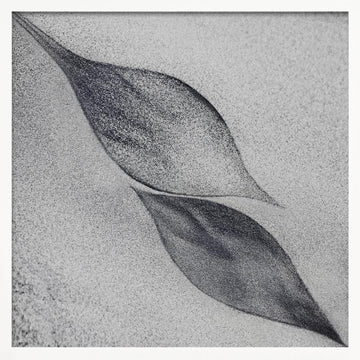 Grey Organic Leaves | Poster - White Frame Interior