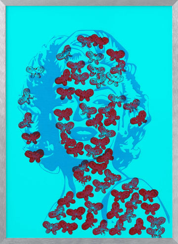 Pop Art Butterfly Woman | Poster - Silver Frame Interior
