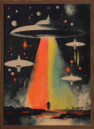 Cosmic Encounter | Poster - Walnut Frame Interior