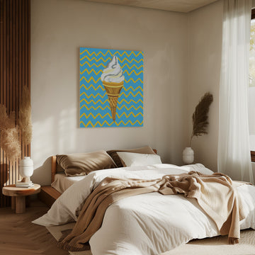 Vibrant Ice Cream Cone | Canvas - Room Interior 2
