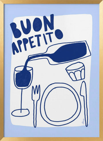 Buon Appetito | Poster - Gold Frame Interior