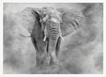 Majestic Elephant Dust | Poster - White Frame Interior