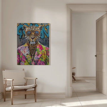 Stylish Leopard Graffiti | Canvas - Room Interior 1
