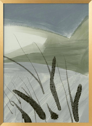 Abstract Reeds Landscape | Poster - Gold Frame Interior