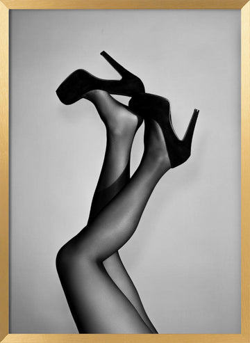 Elegant High Heel Legs | Poster - Gold Frame Interior