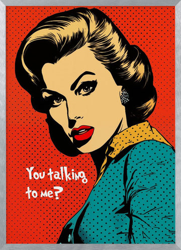 Sassy Pop Art Woman | Poster - Silver Frame Interior