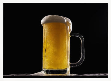 Overflowing Cold Beer | Poster - White Frame Interior