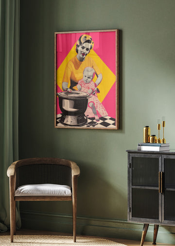 Retro Kitchen Motherhood | Poster - Room Interior 2
