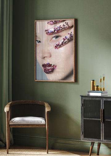 Glitter Heart Lips | Poster - Room Interior 2