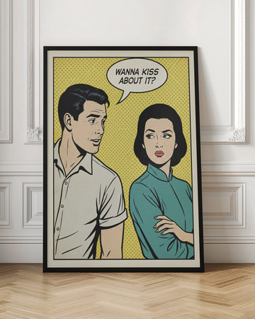 Retro Kiss Proposal | Poster - Room Interior 1