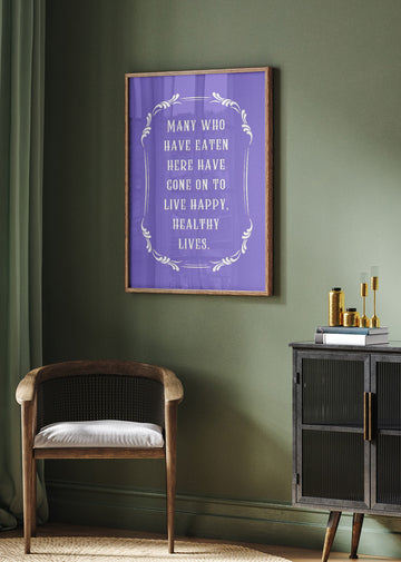 Happy Healthy Lives Quote | Poster - Room Interior 2