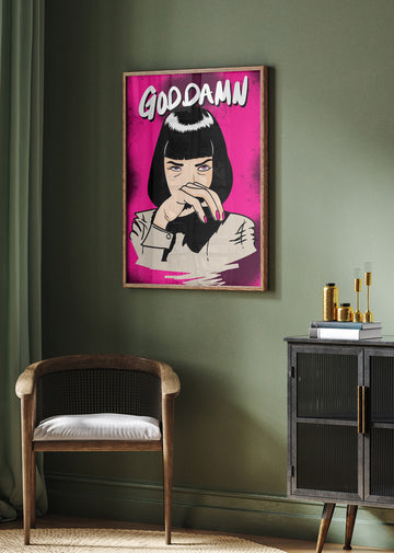Sassy Pop Art Woman | Poster - Room Interior 2