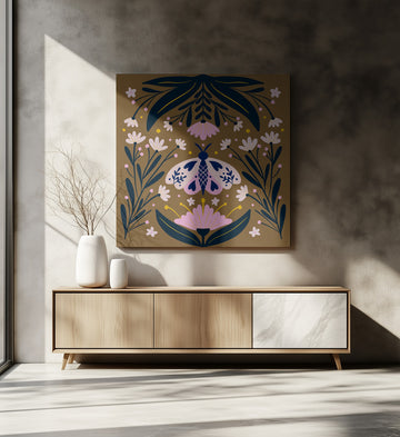 Delicate Moth Blooms | Canvas - Room Interior 2