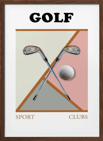 Modern Golf Geometry | Poster - Walnut Frame Interior