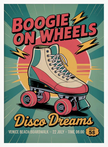 Boogie Wheels Disco Dreams | Poster - White Frame Interior