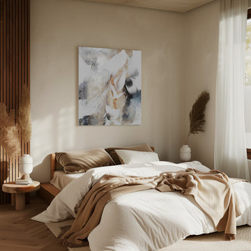 Golden Abstract Flow | Canvas - Room Interior 2