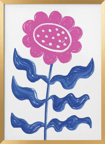 Bold Pink Flower | Poster - Gold Frame Interior