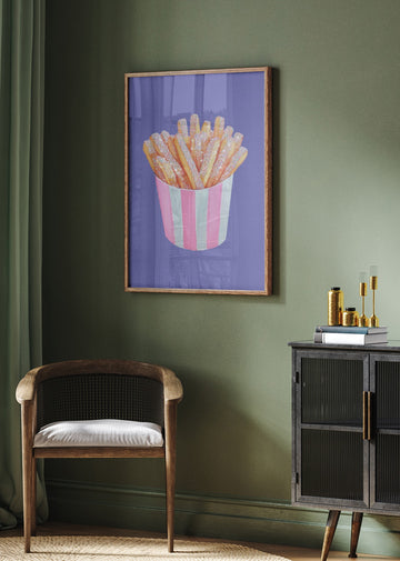 Sparkly Pink Fries | Poster - Room Interior 2