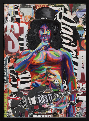 Vibrant Rocker Portrait | Poster - Black Metal Frame Interior