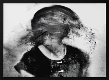 Abstract Fragmented Portrait | Poster - Black Metal Frame Interior
