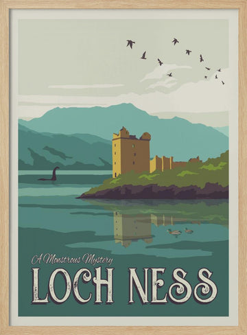 Loch Ness Monster Castle | Poster - Wood Frame Interior