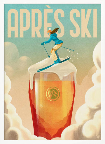 Après Ski Beer Fun | Poster - White Frame Interior